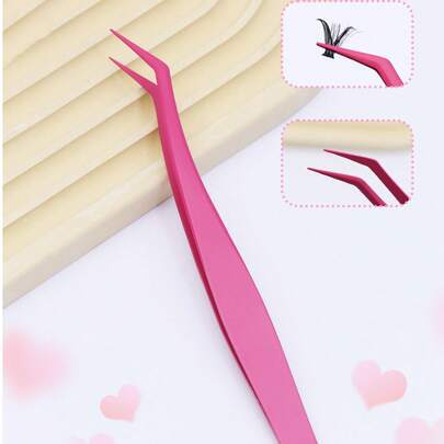 Multi Colored Minimalist Eyelash Tweezers With Curved Design, Finely Crafted To Easily Meet Various Needs. Equipped With A Protective Cover To Avoid Injuring Hands. Thick Material, High Hardness, Good Elasticity, And Durability