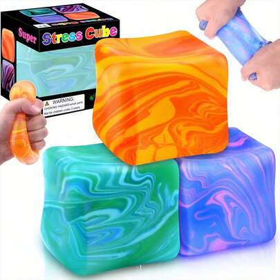 1pc Square Maple Sugar Squeezy Toy, With Flowing Pattern, Slow Rebound Squeeze, Birthday Gift - Christmas Gift - Perfect Gift