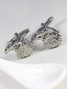 1 đôi khuy măng sét hình dáng thời trang bằng đồng dành cho nam giới - Bạc - Xem 4