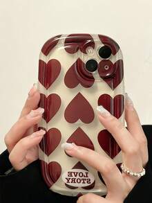 1个，肥皂图案 17手机保护壳，红色爱心款，适用于 17、 17 Pro Max、 16 Pro Max、 15 Pro、 14、 13/12/11。适合作为情人节礼物、生日礼物、母亲节礼物、复活节礼物送给家人、朋友、姐妹、男友。 - 酒紅色 - 查看 4