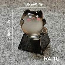 Handmade Transparent Ghost Keycap, Personalized Keycap, Black & White Translucent Keycap, Birthday/Christmas/New Year Gift, Cute Handmade Transparent Keycap, Original Height R4 - View 6