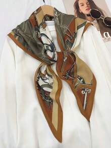 女士几何图案围巾，适合日常佩戴 - 彩色 - 查看 6