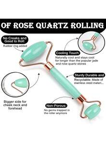 Bộ 3 món dụng cụ massage Gua Sha mặt, túi chườm đá, con lăn massage, dụng cụ cạo cơ thể, dụng cụ massage màu xanh lá cây, massage làm đẹp da mặt và nâng cơ. - màu xanh lá - Xem 3