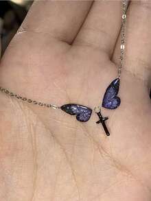 1 Chiếc - Dây chuyền hình thánh giá cánh bướm phối màu gradient mới. Một chiếc dây chuyền kiểu dáng độc đáo, phù hợp cho phụ nữ đeo hàng ngày. - Nhiều màu - Xem 7