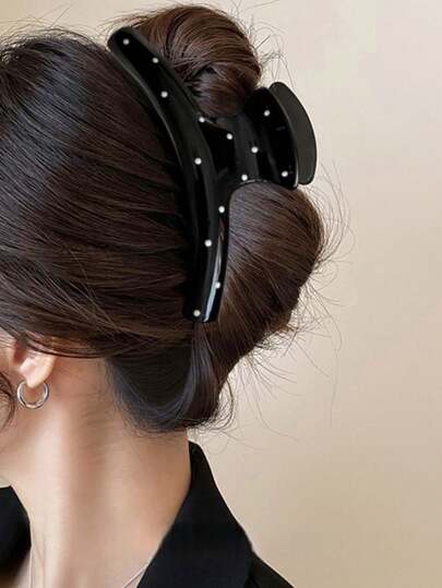 1 chiếc kẹp tóc chấm bi nhỏ nhắn, đơn giản và thời trang dành cho nữ, tạo kiểu tóc thanh lịch. Phụ kiện tóc này dùng để buộc nửa đầu, có kẹp càng và kẹp tóc. Dùng để cài phía sau đầu. Phụ kiện tóc, thích hợp cho mùa hè, kỳ nghỉ, du lịch.