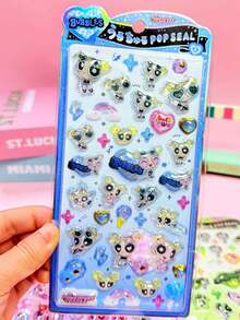 Hình dán 3D dập nổi dễ thương theo phong cách Powerpuff Girls, quà tặng khuyến mãi. - Nhiều màu - Xem 8