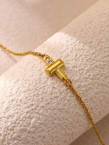 Pulsera de cadena de mano delicada chapada en oro, cadenas de eslabones hechas a mano que conectan brazaletes de arnés, joyería de mano para mujer, regalo, joyería de playa de verano - B2339 - Ver 8