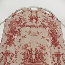 Antique 1789 French Toile Shower Curtain |   Vintage Red Floral Damask RM42 - A - Xem 4
