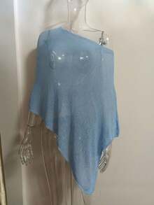 1件装女士轻薄透气头巾/披肩，多功能防晒围巾，适合夏季海滩、户外旅行、四季佩戴，尤其适合春、夏、秋季。 - 淺藍色 - 查看 3
