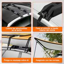 Almohadillas para Orejas Suave Universal para Portaequipajes Techo Coche Barras Transversal para Tabla de Surf Kayak Canoa  con 2 Correas Amarre Impermeable Bolsa de Alenamiento Portátil 113cm - como en la foto - Ver 4