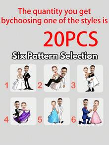 1/10/20/30/60pcs Customized Personalized Face Temporary Tattoo Stickers, Multiple Patterns, Suitable For Bachelorette Party, Birthday, Party Favors, Holidays, Valentine's Day, Couples, Men, Moms, Friends, Home Decor, Personalized Gifts - Multicolor - View 54