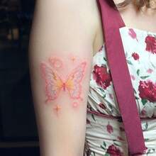 Temporary Tattoos - Y231 Pink Butterfly - 1 Image - View 12