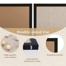 16 X 12 Cork Board For Walls Bulletin Board Picture Display Corkboards For Office Pin Boards For Walls Compatible With Home Office Bedroom Decor Black - Black - View 3