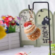 1 móc khóa hình bánh quy kẹp, mặt dây chuyền PVC hình món tráng miệng ngọt ngào độc đáo, phụ kiện thời trang cho túi xách, ô tô, trang trí nhà cửa, quà tặng - Nhiều màu - Xem 10