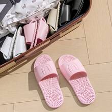 FZT Portable Travel Slippers For Men And Women, Foldable, Silent, Lightweight, Suitable For Couples, Bathroom Slippers For Women, Travel, Beach, Business Trip, Hotel Bathing Slippers For Men - màu đen - Xem 11
