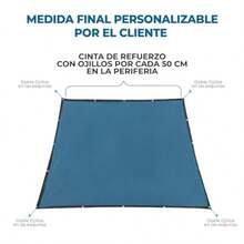 MPQ Mallas Sombra Toldo Raschel 90% - 4x2m Azul - Cinta Refuerzo y Ojillo - Protección UV Polietileno HDPE Alta Densidad Perfecto para Jardín Exteriores Vela-Resistente al Sol y al Desgaste - Azul - Ver 6