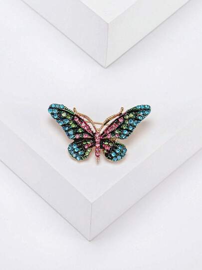 Broches de mariposa con rhinestones - Alfileres de insectos elegantes para mujeres y unisex, accesorios de joyería casual y de fiesta / Regalos para amigos, insignias y decoración