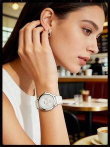 Fossil Women's Quartz Leather Three-Hand Watch Stainless Steel Case/Scratch-Resistant Glass Mirror AM4484/AM4486/AM4523/AM4529/AM4532 - White - View 2