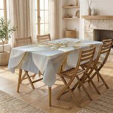 1pc Elegant Floral Print Polyester Tablecloth, Suitable For Kitchen, Dining Room, Holiday, Banquet, Party Table Decor - Multicolor - View 3