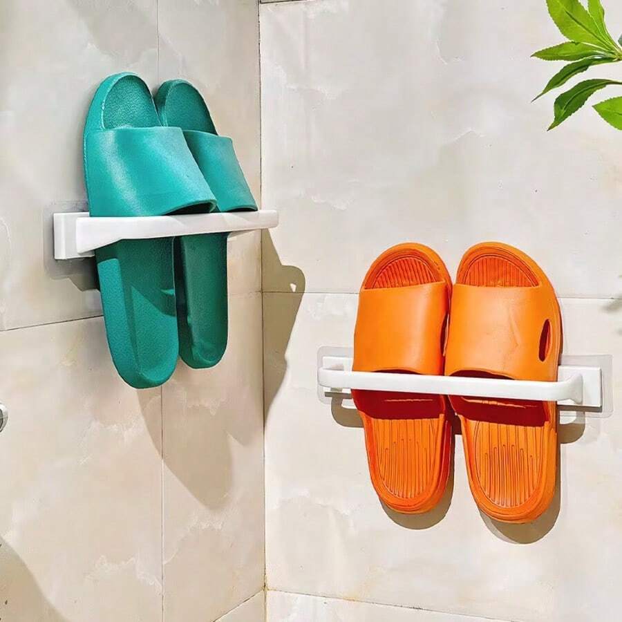 Giá để dép trong nhà tắm, gắn tường không cần khoan, giá để giày dép treo tường nhà vệ sinh có chức năng thoát nước, sắp xếp đồ dùng. - Nhiều màu - Xem 1