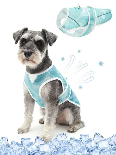 1pc Dog Cooling Vest, Pet Cooling Shirt With Reflective Stripes, UV Protection, Lightweight Breathable 3D Mesh Fabric, Suitable For Beach, Hiking, Walking And Other Outdoor Activities