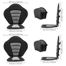 Kayak Seat, 2 Pack 0.5" Thick, Universal Paddle Board Seat With Back Support, Sit-On-Top Soft Padded Cushion With Storage Bag & Adjustable Straps For SUP, Canoe, Fishing Boat, Inflatable Kayak - Regular Style, 2-piece Set, Regular Thickness - View 10