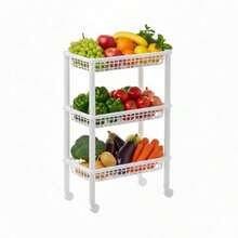 Estante de 3 niveles con ruedas, organizador multiusos tipo carrito de cocina - como en la foto - Ver 4