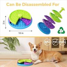 Dog Puzzle Slow Feeder Interactive Enrichment Dog Toys Layers Detachable Slow Eating Dog Bowl Anti-Anxiety Dog Feeder Bowl - 26x26x7.5厘米 - 查看 6