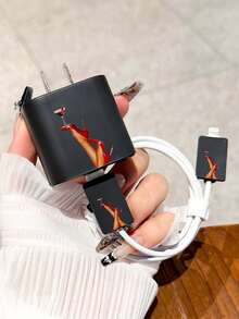 Funda protectora de carga con inspiración en tacón alto rojo, compatible con iPhone 15 Pro Max, 17 Pro Max, 16 Pro Max, 11, 12, 13, 14 Pro Max - Negro - Ver 1