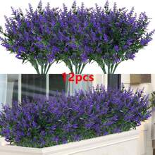 1/5/12 pièces Fleurs artificielles, cadeau pour la Saint-Valentin et le Nouvel An, plantes en plastique résistantes aux UV et ne se fanant pas pour la décoration extérieure du jardin, du porche, du rebord de fenêtre, de la décoration intérieure de la maison (blanc) - Prune - Voir 8