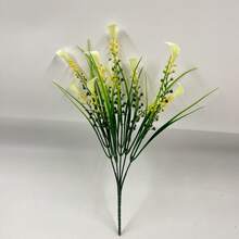 1/5 piezas Flores de lirio de cala artificiales, decoración de mesa para exteriores, flores de plástico realistas, adecuadas para el hogar, porche, jardín, decoración de cementerio de primavera/verano, ramo de boda, decoración de habitación, decoración de Halloween, regreso a la escuela, decoración de otoño - Multicolor - Ver 15