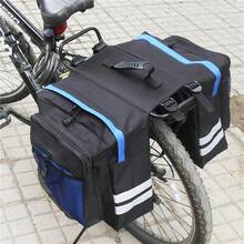 MTB Bicycle Carrier Bag Rear Rack Bike Trunk Bag Luggage Pannier Back Seat Double Side Cycling Bycicle Bag Durable Travel - 黑色 - 查看 3