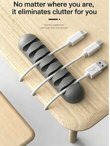 2pcs Cable Ties, Desktop Wall Cable Organizer, Network Wire Data Cable Storage Fixing Winder, Cable Clips, Network Cable Management Tool - 2pcs Black - View 8