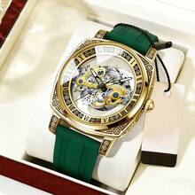 GUANQIN 1 chiếc đồng hồ nam cao cấp, thiết kế rỗng, chạm khắc tinh tế, kiểu dáng cổ điển, có dạ quang, thích hợp cho Lễ Phục Sinh, Halloween, Giáng Sinh, Ngày của Cha, Sinh Nhật, Mùa tựu trường, Học Sinh, Ngày Lễ Tình Nhân, Hẹn Hò, Công Sở, Đeo Hàng Ngày, Quà Tặng, Lễ Hội Âm Nhạc, Mùa Cưới - xanh quân đội - Xem 5