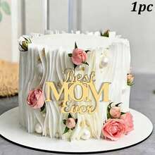 1 cái/3 cái phụ kiện trang trí bánh kem bằng acrylic màu vàng "Chúc mừng Ngày của Mẹ"/"Mẹ", thích hợp cho tiệc sinh nhật và Ngày của Mẹ. - nhiều màu - Xem 10