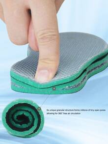 4pcs (2 Pairs) Green Sports Breathable Moisture-Wicking Full Insole, Massage Cushion, Trimable Foot Protection Pad, Suitable For Sports Shoes And Casual Shoes - 2 Pairs - Green - View 9