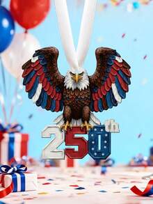 250e anniversaire, décoration suspendue en acrylique 2D d'un aigle chauve, décoration suspendue pour le 250e anniversaire des États-Unis, décoration pour la fête de l'indépendance, décoration de fête à la maison, cadeau patriotique - Multicolore - Voir 3