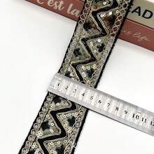 10 thước vải ren voan gợn sóng thêu, rộng 5cm, vật liệu may vá thủ công dùng để viền quần áo, phụ kiện tóc, trang trí nhà cửa, trang trí ngày lễ. - 10 thước ren thêu - Xem 2