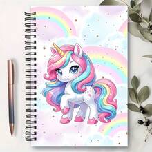 Adorable Unicorn Spiral Notebook , Premium College Ruled Paper, Ideal For School, Office, Or As A Present For Friends, Family, Educators & Students, Academic Use,No Pen Included. - G - View 3
