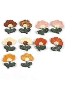 10 Stück 2,7x3,1cm mehrfarbige kleine Blumen Stoffapplikationen, geeignet für DIY Basteleien, Kleidung, Haaraccessoires, Dekorationen, Nähzubehör, ohne Klebstoff auf der Rückseite - Mehrfarbenmischung - Übersicht 4