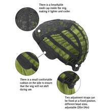 Tóc giả tổng hợp có mái, tóc thẳng tổng hợp, dài 20 inch, chịu nhiệt, màu xanh bơ dành cho nữ, thích hợp cho hóa trang. - Nhiều màu - Xem 6