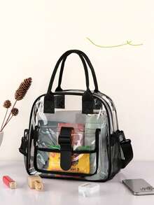 Unisex Fashion Transparent Shoulder Handbag, Outdoor Toiletry Bag, Crossbody Commuter Bag - Signature - View 9