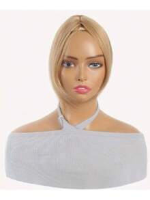 10英寸刘海假发，女士款，自然发际线，轻盈刘海，合成纤维接发，蓬松刘海假发片 - 彩色 - 查看 21