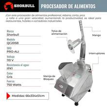 Shorbull Industrial Food Processor With 8 Discs - Silver - View 4