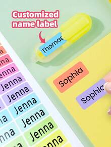 1-280pcs Customizable Colorful Name Labels, Text Stickers And Personalized Labels, Waterproof And Oil-Proof, Various Styles. Use Different Colors To Distinguish Storage Boxes, Kitchen Spice Jars, And Suitcase Contents, This Color-Coding System Can Improve Organizational Efficiency. - Multicolor 1 - View 1