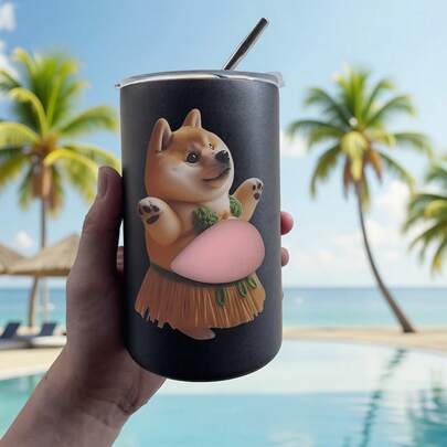Bộ sticker trang trí sưu tầm gồm 1/2/5 sticker hình gà rán, chó Corgi và bụng cún con, dùng để trang trí nhà cửa.