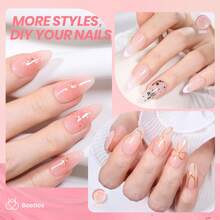 Beetles Nude Gel Nail Polish Set - 6 Colors Nude Pink Brown Neutral Jelly Gel Polish Kit - 6 Colors Peach Sparkle - 查看 3