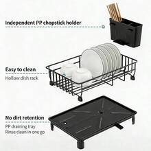 Organizador de estante para tazones y platos de cocina, soporte multiusos para escurrir fregadero para tazones, platos, utensilios, almacenamiento en el mostrador - Multicolor - Ver 4