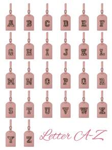1pc TSA Approved Personalized Luggage Tag, PU Leather With Privacy Protection Card, A-Z Letter Options, White Cute With Letter Label, Suitable For Women/Men Travel Backpack, Suitcase, Handbag, Essential For Travel - Multicolor - View 5