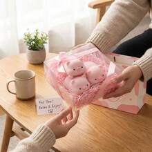 1pc Cute Pink Pig Squishy Toy: Soft Silicone Slow Rebound Toy, Adorable Kawaii Pig Squeeze Toy For Stress Relief And Anxiety, Suitable For Desktop Decor, For Kids And Adults, Perfect Gift For Wedding Season And Mother's Day - NNL41 - View 2
